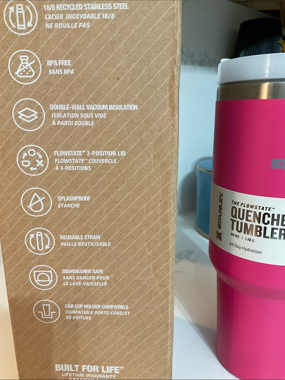 Stanley Quencher H2.0 Tumbler - Rose Red - 40oz. - New - Picture 8 of 8
